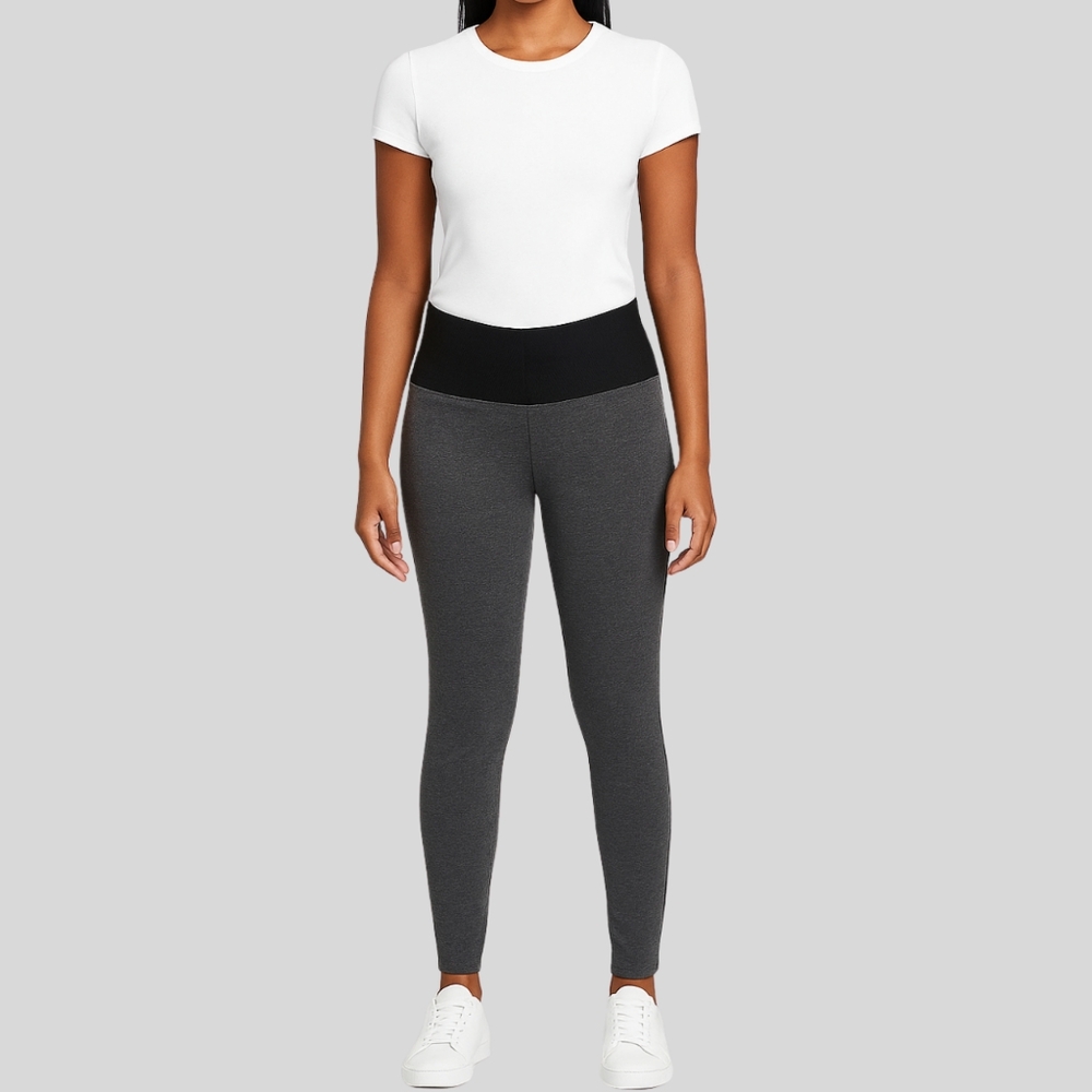 New York & Co 7th Ave Leggings Women's Size Small Gray High Waist Stretch Slim